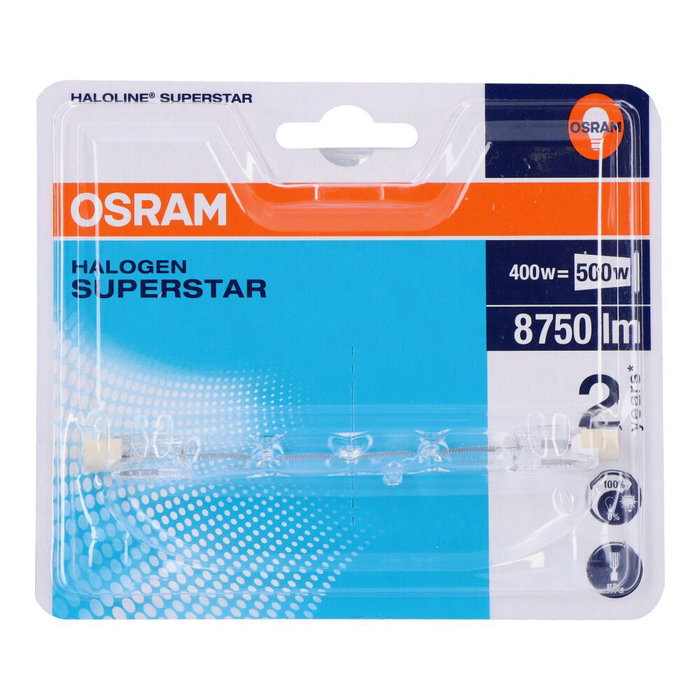 Osram Ampoule halogène linéaire superstar 400 W (équiv. 500 W) 118 mm Osram Ampoule halogène linéaire superstar 400 W (équiv. 500 W) 118 mm