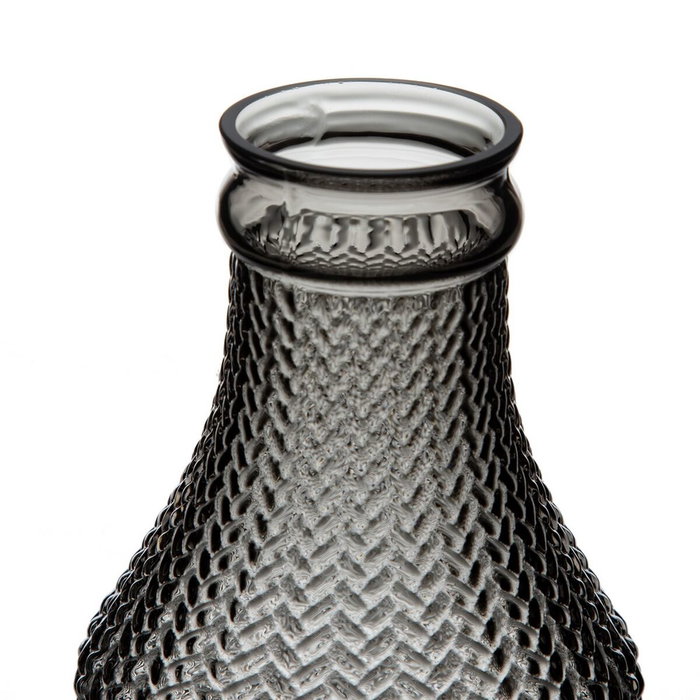BigBuy Home Vase Gris verre 10 x 10 x 25 cm BigBuy Home Vase Gris verre 10 x 10 x 25 cm