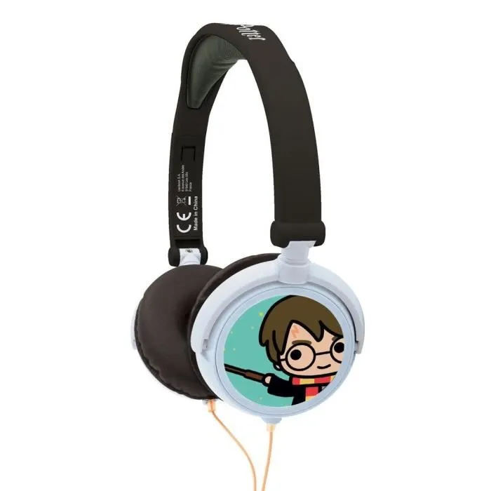 Lexibook Casque audio filaire pour enfants Harry Potter - Pliable - Réglable - Compatible lecteurs audio/vidéo jack - Limiteur de volume intégré (85 dB)