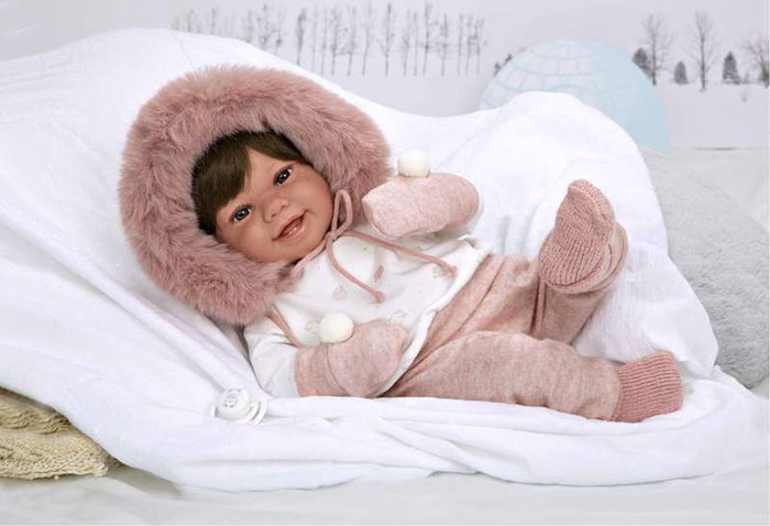 Muñecas Arias Zoe - Poupée poids Elegance, 45 cm, rose avec manoplas, âge 3 ans et plus, langues : espagnol Muñecas Arias Zoe - Poupée poids Elegance, 45 cm, rose avec manoplas, âge 3 ans et plus, langues : espagnol