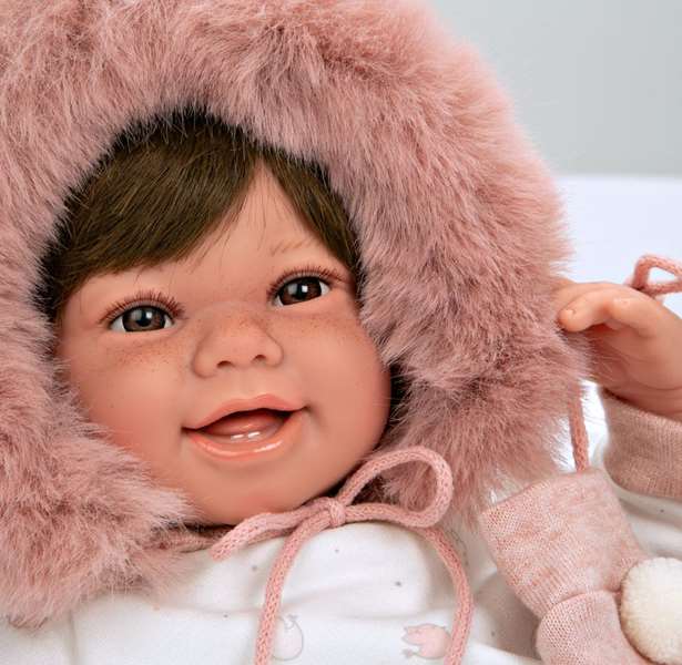 Muñecas Arias Zoe - Poupée poids Elegance, 45 cm, rose avec manoplas, âge 3 ans et plus, langues : espagnol Muñecas Arias Zoe - Poupée poids Elegance, 45 cm, rose avec manoplas, âge 3 ans et plus, langues : espagnol