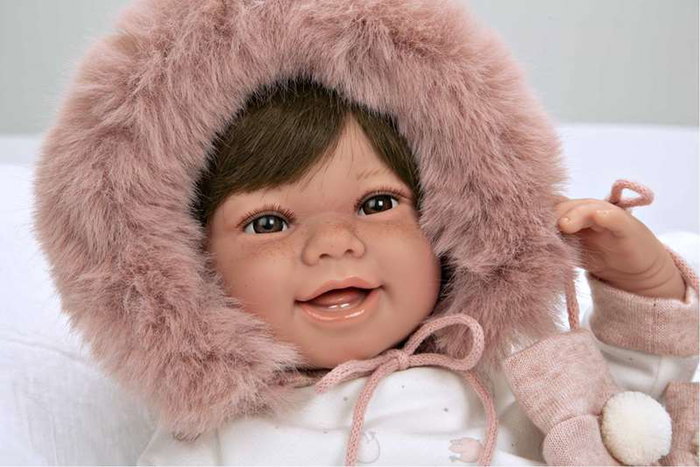 Muñecas Arias Zoe - Poupée poids Elegance, 45 cm, rose avec manoplas, âge 3 ans et plus, langues : espagnol Muñecas Arias Zoe - Poupée poids Elegance, 45 cm, rose avec manoplas, âge 3 ans et plus, langues : espagnol