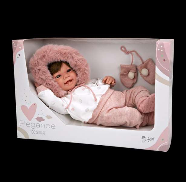 Muñecas Arias Zoe - Poupée poids Elegance, 45 cm, rose avec manoplas, âge 3 ans et plus, langues : espagnol Muñecas Arias Zoe - Poupée poids Elegance, 45 cm, rose avec manoplas, âge 3 ans et plus, langues : espagnol