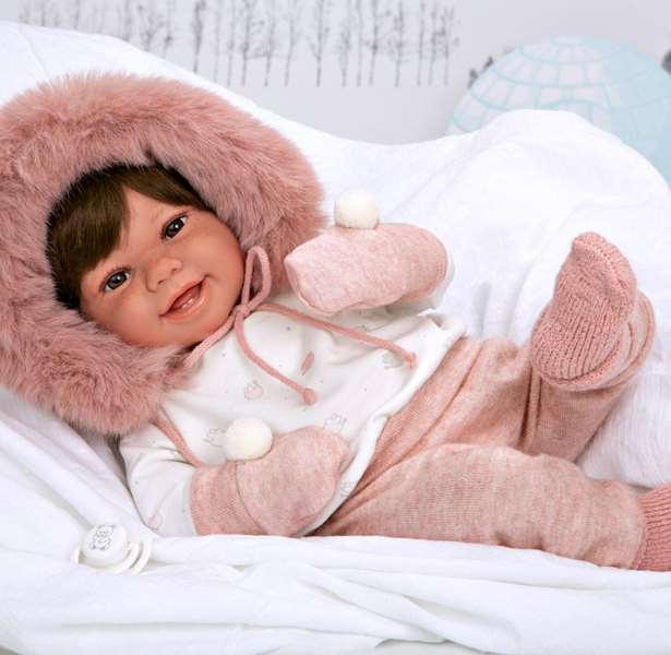 Muñecas Arias Zoe - Poupée poids Elegance, 45 cm, rose avec manoplas, âge 3 ans et plus, langues : espagnol Muñecas Arias Zoe - Poupée poids Elegance, 45 cm, rose avec manoplas, âge 3 ans et plus, langues : espagnol