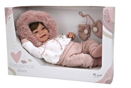 Muñecas Arias Zoe - Poupée poids Elegance, 45 cm, rose avec manoplas, âge 3 ans et plus, langues : espagnol