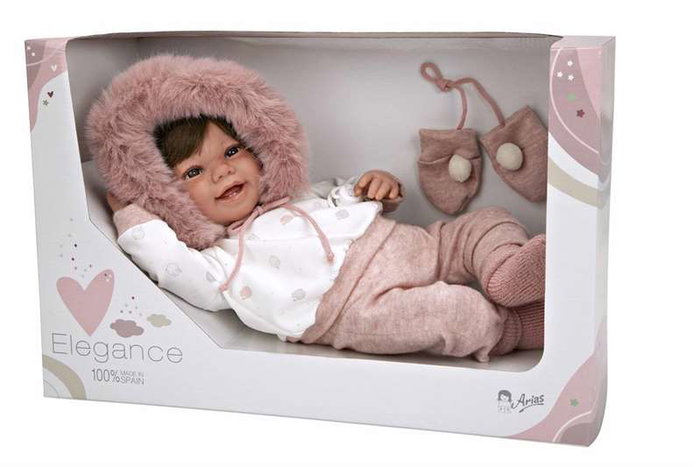Muñecas Arias Zoe - Poupée poids Elegance, 45 cm, rose avec manoplas, âge 3 ans et plus, langues : espagnol Muñecas Arias Zoe - Poupée poids Elegance, 45 cm, rose avec manoplas, âge 3 ans et plus, langues : espagnol