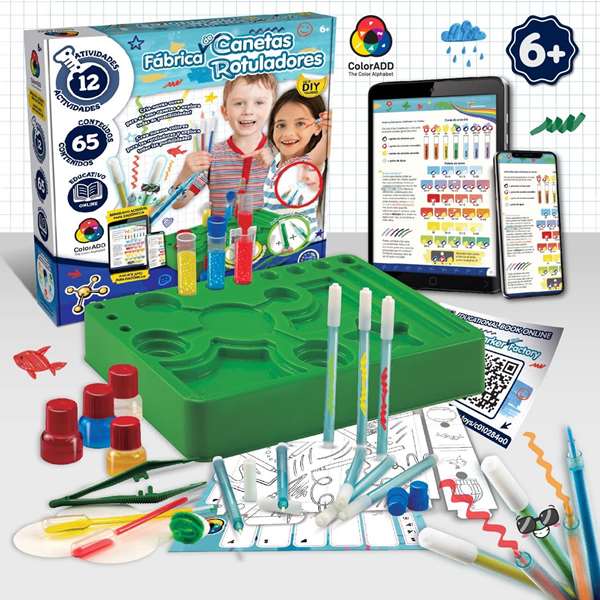 Science for you - Jeu fabrica de rotuladores avec 12 activités pour créer de nouveaux couleurs - Jeu en espagnol et portugais