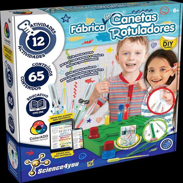Science for you - Jeu fabrica de rotuladores avec 12 activités pour créer de nouveaux couleurs - Jeu en espagnol et portugais
