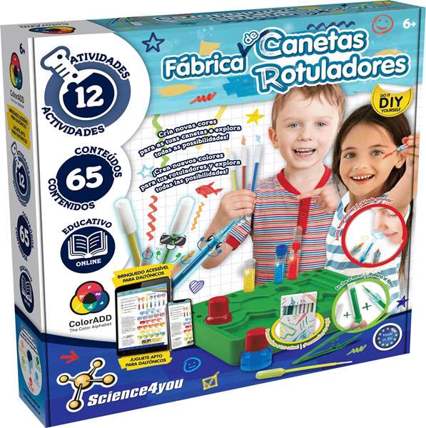 Science for you - Jeu fabrica de rotuladores avec 12 activités pour créer de nouveaux couleurs - Jeu en espagnol et portugais