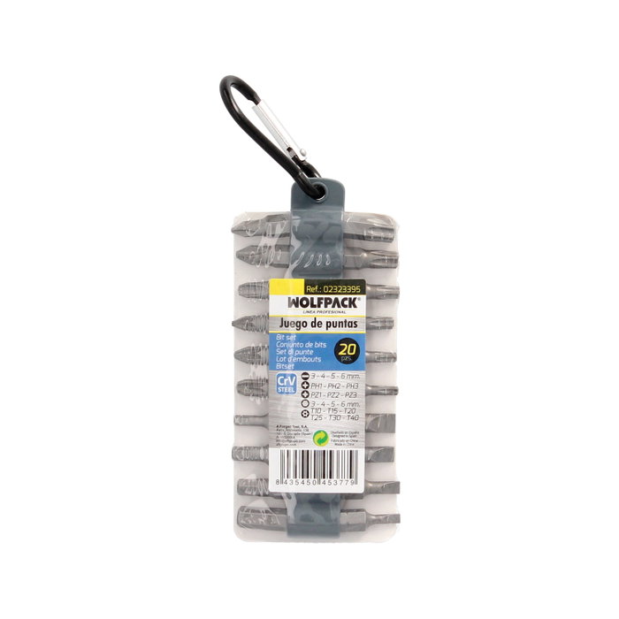 WOLFPACK LINEA PROFESIONAL Jeu de 20 embouts avec support et ceinture
