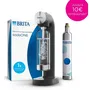 Brita Machine à soda SodaONE noire - 1 bouteille 1 L + 1 cylindre de CO2 inclus - Pour eau gazeuse maison, réduction déchets plastiques