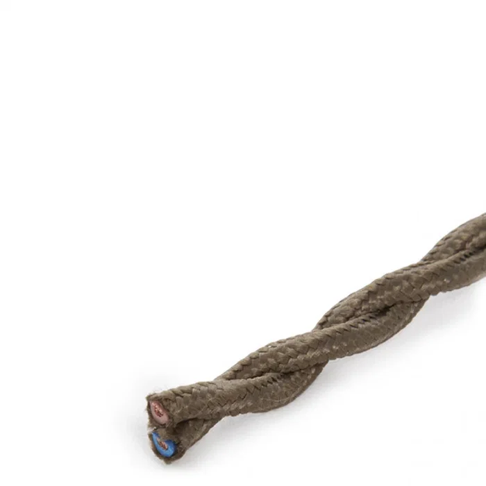 Câble Textile Tressé 2x0,75 x 1M Kaki [SKD-CT275-KHAKI]