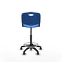Tabouret Taburete Robledo Pivotant Chlorure de polyvinyle Bleu Structure polyamide noire Sans accoudoirs Sans appui-tête Roulettes autofreinées