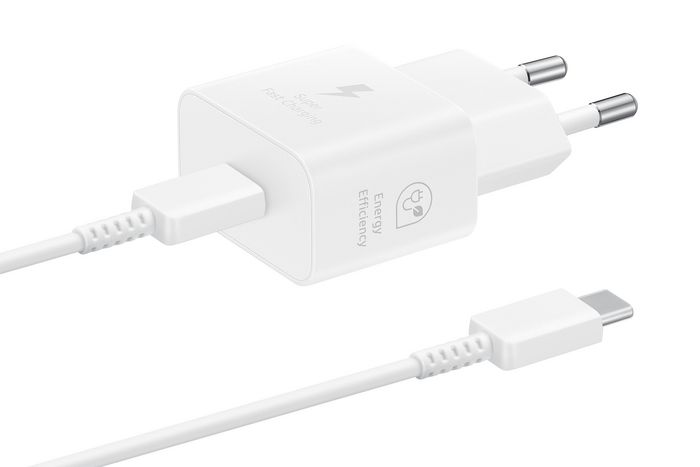 Samsung Adaptateur Secteur USB-C Charge Rapide 25W avec Câble, Technologie GaN, Compatible Galaxy et Tablettes