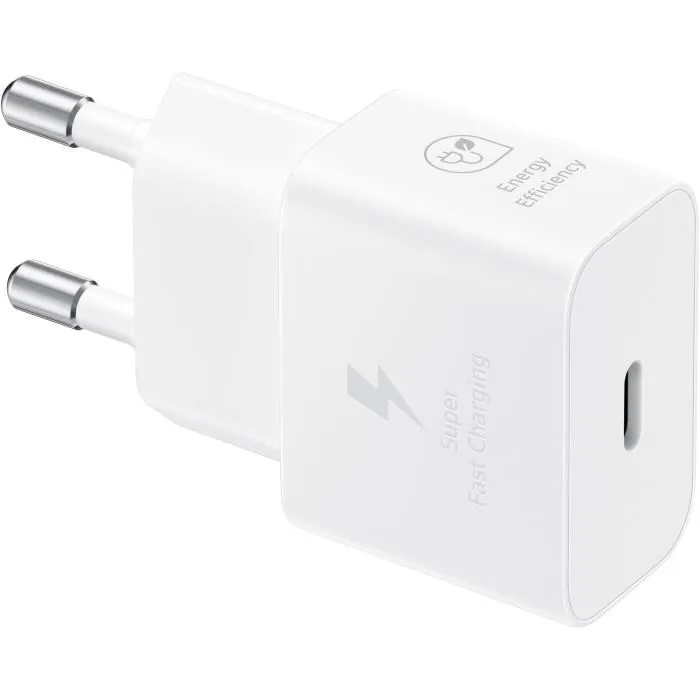 Samsung Adaptateur secteur 25W EP-T2510XWEGEU Blanc avec câble Samsung Adaptateur secteur 25W EP-T2510XWEGEU Blanc avec câble