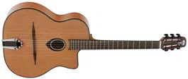 LAG SL-100 Guitare Acoustique Gypsy Swing Natural - Table cèdre rouge massif, caoba, satiné