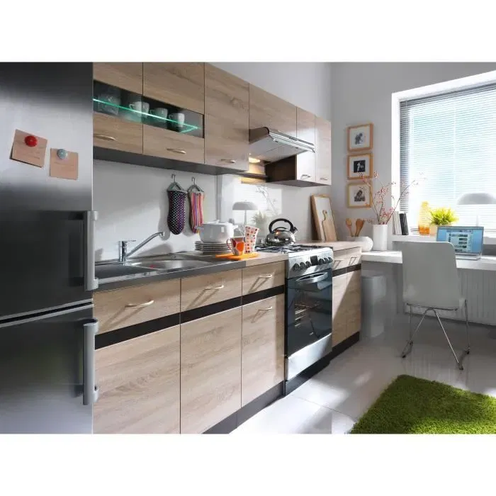 Junona Meuble haut de cuisine 1 porte 40 x 57.3 x 30 cm en chêne Sonoma