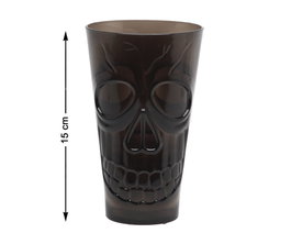 Atosa Verre Noir avec Crâne en Relief 15x9 cm pour Halloween