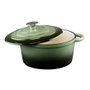 Alpina Casserole en fonte émaillée verte 3,8 L Ø24 x 11,8 cm