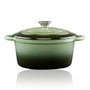 Alpina Casserole en fonte émaillée verte 3,8 L Ø24 x 11,8 cm
