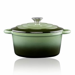 Alpina Casserole en fonte émaillée verte 3,8 l
