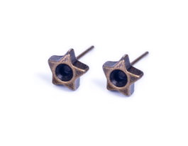 Innspiro Boucle d'oreille métallique pour incruster étoile doré vieilli Xilion 3mm