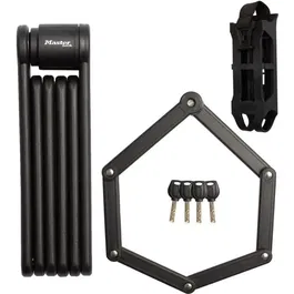 Master Lock Antivol vélo pliable acier trempé 190 mm - 8335EURDPRO - 4 clés et support inclus