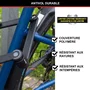 Master Lock Antivol vélo pliable acier trempé 190 mm - 8335EURDPRO - 4 clés et support inclus