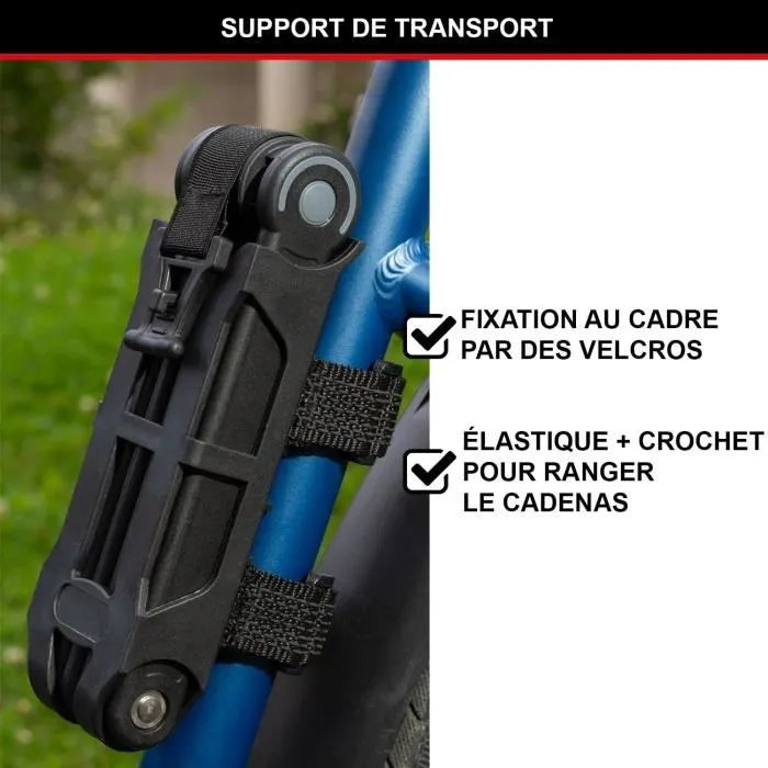 Master Lock Antivol vélo pliable acier trempé 190 mm - 8335EURDPRO - 4 clés et support inclus