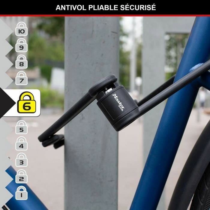 Master Lock 8335EURDPRO Antivol Vélo Pliable en Acier Trempé Master Lock 8335EURDPRO Antivol Vélo Pliable en Acier Trempé