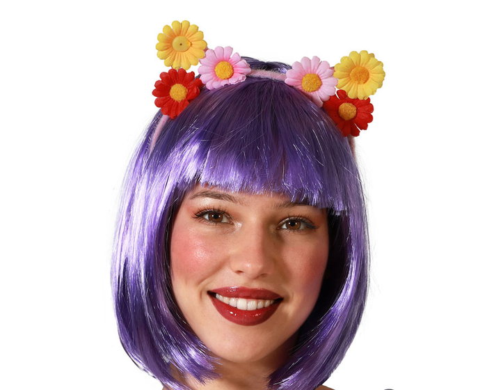 Diadema Orejas Diadème à Oreilles avec Fleurs Multicolores pour Déguisement Fée, Printemps ou Carnaval - Style Kawaii Diadema Orejas Diadème à Oreilles avec Fleurs Multicolores pour Déguisement Fée, Printemps ou Carnaval - Style Kawaii