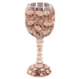 PUCKATOR Coupe décorative à thème tête de mort et colonne vertébrale en résine et métal - 18x7.5x7.5 cm