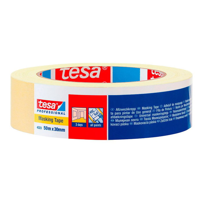 Tesa Ruban de masquage Paper Masking Tape 50m x 30mm Standard beige 04323