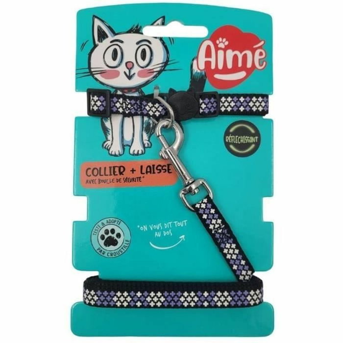 Aimé Kit collier & Laisse - Réfléchissant Violet pour Chat Aimé Kit collier & Laisse - Réfléchissant Violet pour Chat