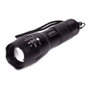 Hofftech Linterna tactique LED 5W superbeam, aluminium, zoom 2000, 3 piles AAA, IP44, noir