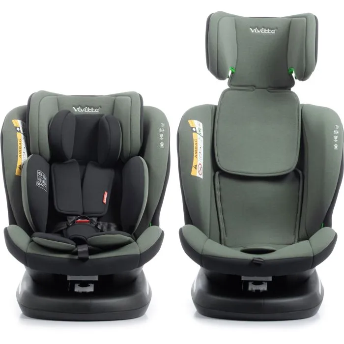 Babyauto Sigma iFix Vivitta Siège Auto Groupe 0/1/2/3 Pivotant 360° (40-150 cm) Isofix + Top Tether Inclinable Vert
