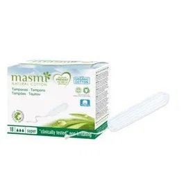 MASMI Digital Super 18Ud. - Tampons 100% Coton Bio Certifié GOTS - 18 Unités - Végan, Sans Applicateur