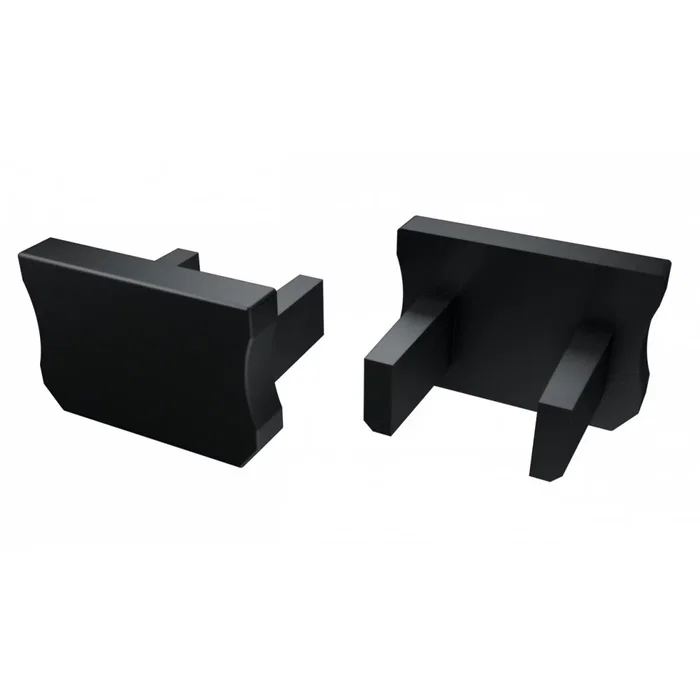 Bouchon de finition pour profilé de type X - Plastique - Inox - Avec trou Bouchon de finition pour profilé de type X - Plastique - Inox - Avec trou