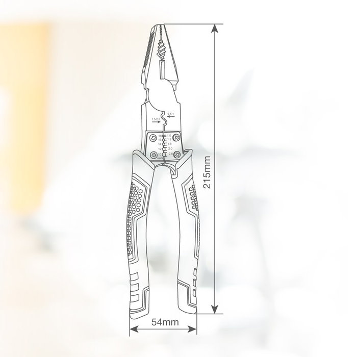Hantums Pince universelle 215mm avec dénudeur et sertisseuse