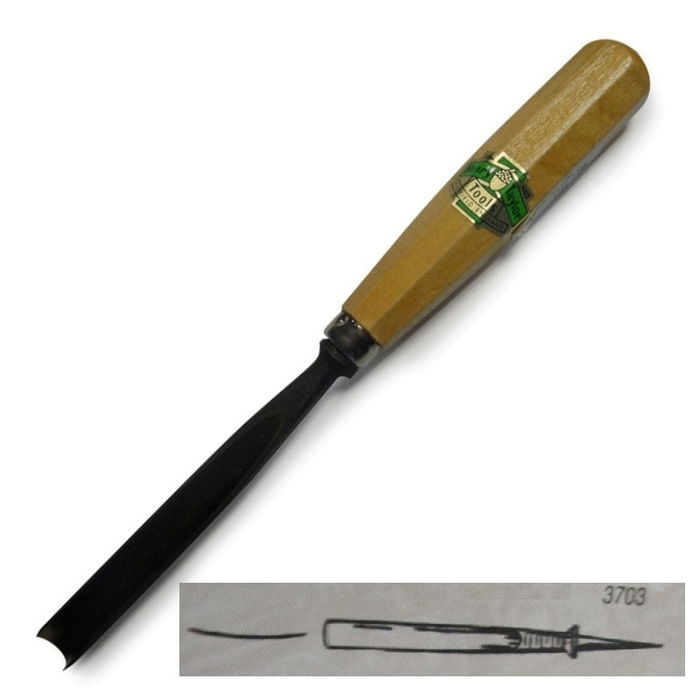 VIRMA Gouge droite 3703 Profil courbé 10 mm VIRMA Gouge droite 3703 Profil courbé 10 mm