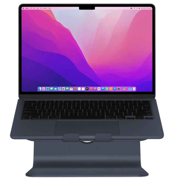 Rain Design mStand Support pour Ordinateur Portable en Aluminium Anodisé - Compatible MacBook et PC - Élévation Ergonomique avec Trou pour Câble - Modèle Midnight