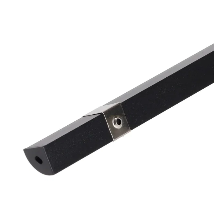 Greenice Profilé Aluminium Noir pour Bande LED Installation d'Angle Difuseur Opal 2M