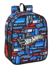 Safta Mochila Guarderia Adapt.Carro Hot Wheels 22x27x10 cm, Sac à dos maternelle adapté aux poussettes, Dimensions 22 x 27 x 10 cm