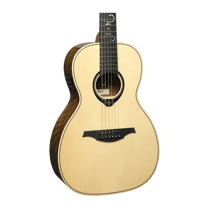 LAG Guitare Acoustique Parlor Michel Haumont T318 A/E Natural, dimensions 116x50x21 cm LAG Guitare Acoustique Parlor Michel Haumont T318 A/E Natural, dimensions 116x50x21 cm