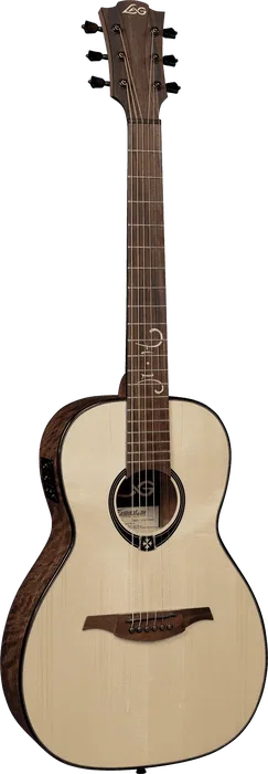 LAG Guitare Acoustique Parlor Michel Haumont T318 A/E Natural, dimensions 116x50x21 cm LAG Guitare Acoustique Parlor Michel Haumont T318 A/E Natural, dimensions 116x50x21 cm