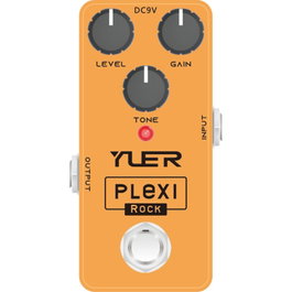 YUER Plexi Rock Pédale de Distorsion Style Marshall Plexi pour Blues Rock et Métal