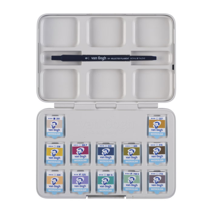 Van Gogh Coffret d'aquarelles aux tons doux avec 12 demi-godets