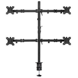 Ewent EW1514 Support de Bureau pour 4 Moniteurs jusqu'à 32 Pouces avec Norme VESA 75x75/100x100 et Gestion de Cables Intégrée