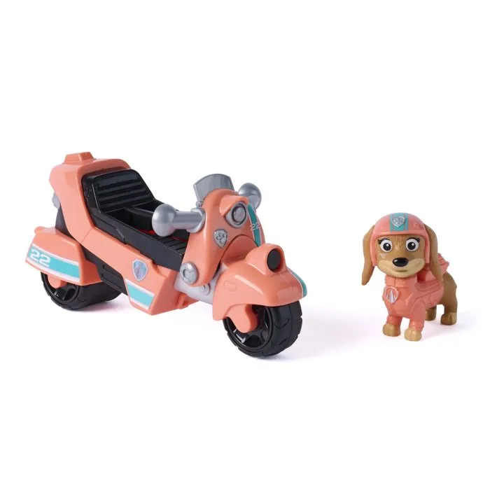 Spin Master - Véhicule et Figurine Pat' Patrouille - Liberty avec Moto - Jouet à Roues Libres 15 cm - Plastique Recyclé - À Partir de 3 Ans