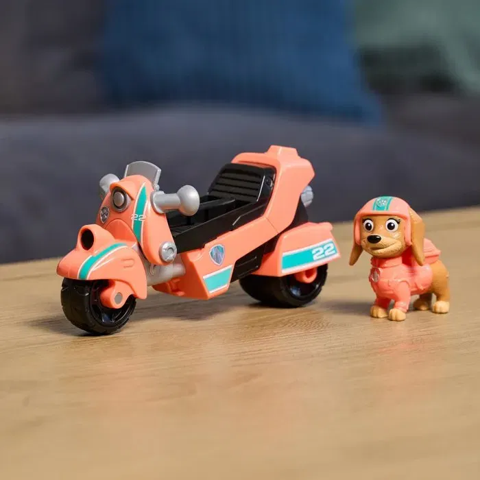 Spin Master - Véhicule et Figurine Pat' Patrouille - Liberty avec Moto - Jouet à Roues Libres 15 cm - Plastique Recyclé - À Partir de 3 Ans